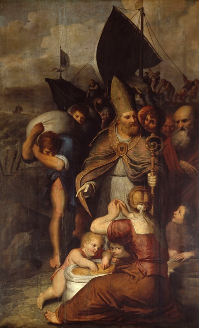 Digital Print - During a Famine in Myra Saint Nicholas Saves the People by Otto van Veen