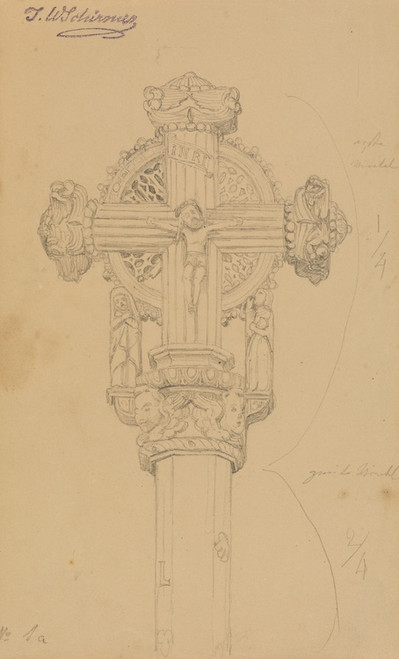 Digital Print - Normannisches Hochkreuz, fol. 1 a by Johann Wilhelm Schirmer