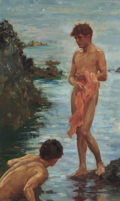 Digital Print - Variant on A Bathing Group by Henry Scott Tuke