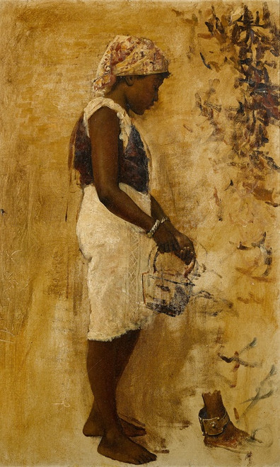Digital Print - A Moorish girl in yellow by Edwin Lord Weeks