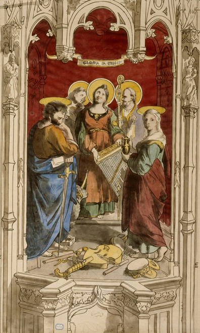 Digital Print - Assemble de saints dans un dcor d'architecture by Prosper Lafaye