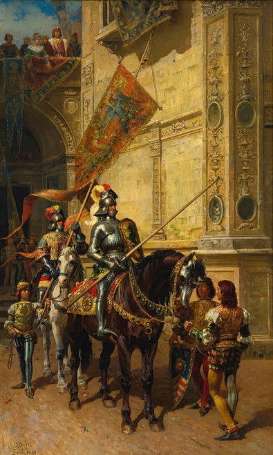 Digital Print - To the joust by Cesare Auguste Detti Digital Print - To the joust by Cesare Auguste Detti