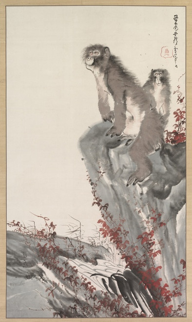 Digital Print - Monkeys by a Stream by Nagasawa Rosetsu