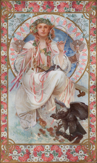 Digital Print - Portrait Of Josephine Crane-Bradley As Slavia by Alphonse Mucha