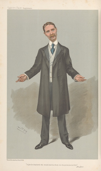 Digital Print - Prime Ministers - 'A gentle shepherd who would lead his flock into the protectionist fold'. Mr. Andrew Bonar Law'. 2 March 1905 by Leslie Matthew Ward