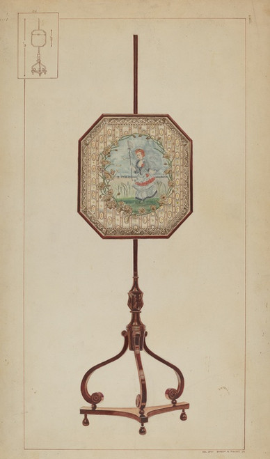 Digital Print - Embroidered Fire Screen by Ernest A. Towers, Jr.