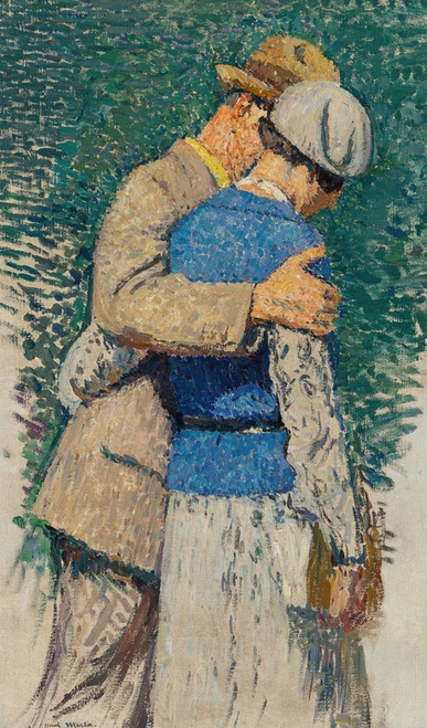 Digital Print - Couple se promenant (study for 'Le Jardin du Luxembourg' grand decoration, Mairie du 5me arrondissement, Paris) by Henri Martin