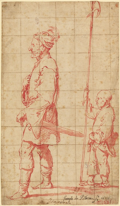 Digital Print - A Potentate Accompanied by His Halberd Bearer by Jusepe de Ribera