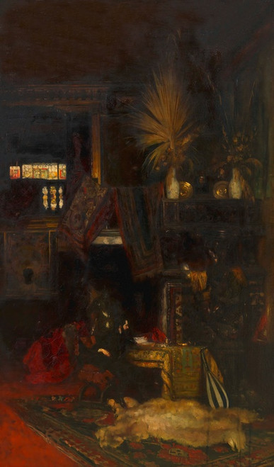Digital Print - Makart in seinem Atelier by Eduard Charlemont