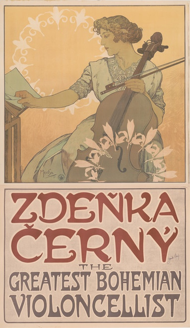 Digital Print - Zdeka ern The greatest Bohemian violoncellist by Alphonse Mucha