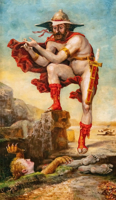 Digital Print - Oedipus and the Sphinx by Jean-Baptiste Cariven Digital Print - Oedipus and the Sphinx by Jean-Baptiste Cariven