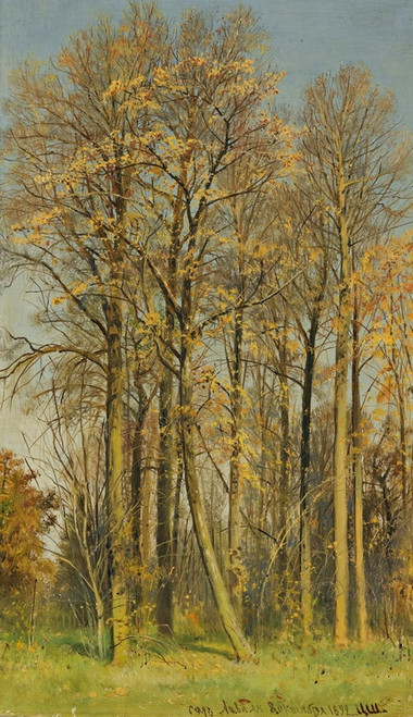 Digital Print - Rowan Trees In Autumn by Ivan Ivanovich Shishkin