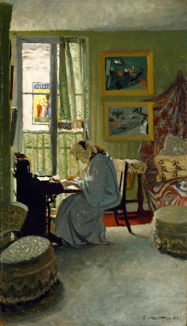 Digital Print - Woman Writing in an Interior by Flix Vallotton