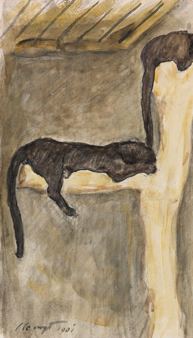 Digital Print - Pantherpaar im Frankfurter Zoo by Max Slevogt
