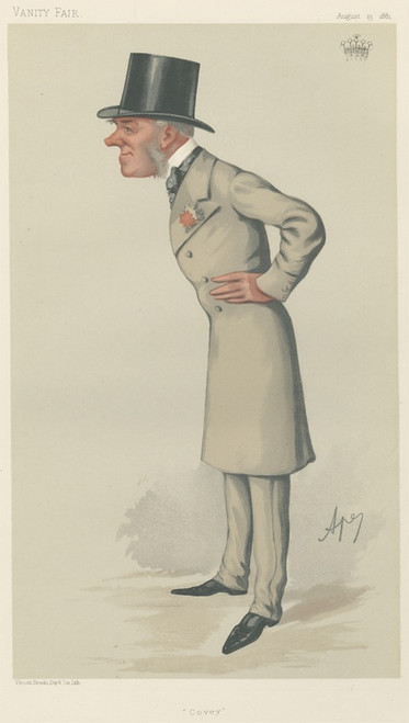 Digital Print - Turf Devotees; 'Covey', The Earl of Conventry, August 13, 1881 by Carlo Pellegrini