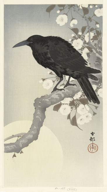 Digital Print - Crow at full moon by Ohara Koson