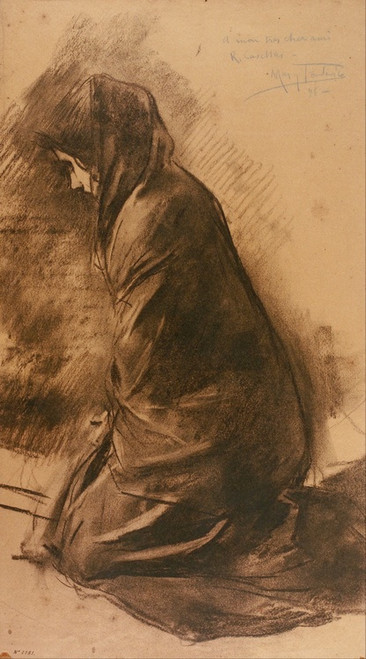 Digital Print - Figure kneeling by Arcadi Mas i Fondevila
