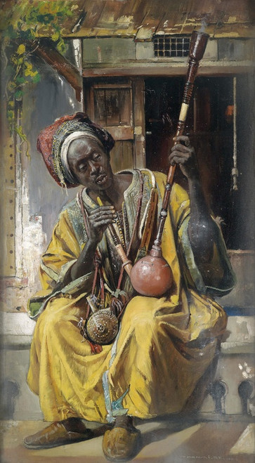 Digital Print - Wasserpfeifen-Raucher by Gyula Tornai