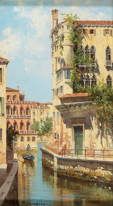 Digital Print - Canal In Venice With View Of The Back Of The Palazzo Rocca by Antonietta Brandeis