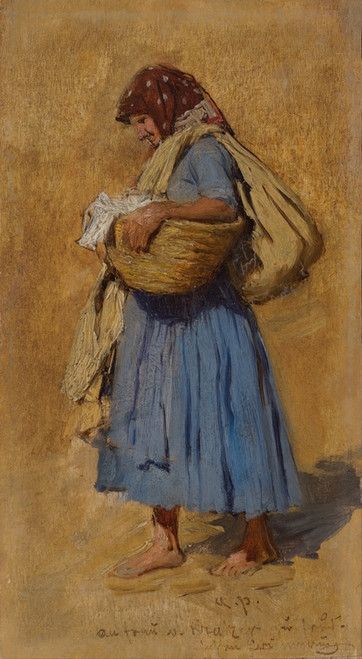 Digital Print - A Farmers Wife Blowing her Nose by August von Pettenkofen