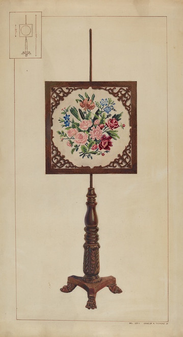 Digital Print - Petit Point Fire Screen by Ernest A. Towers, Jr.