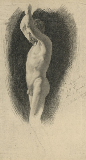 Digital Print - Nude with raised hands by Vojtech Klimkovi