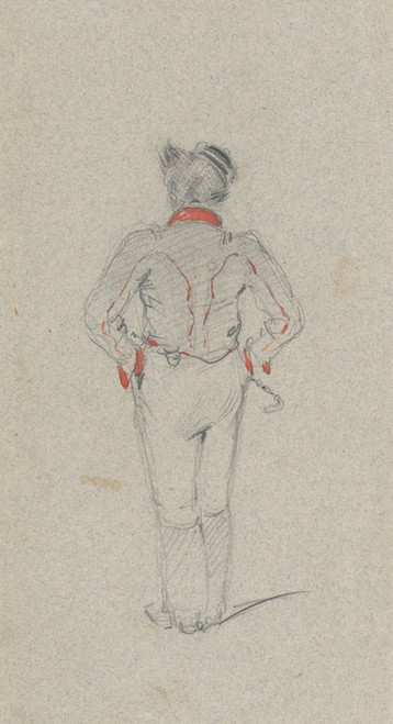 Digital Print - Study of a Standing Man from the Back by Friedrich Carl von Scheidlin
