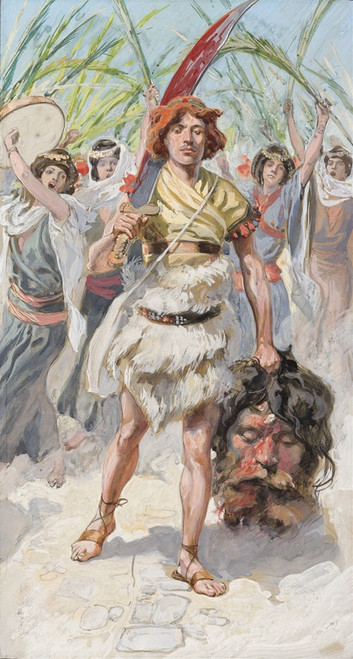 Digital Print - David Takes the Head of Goliath to Jerusalem by James Tissot
