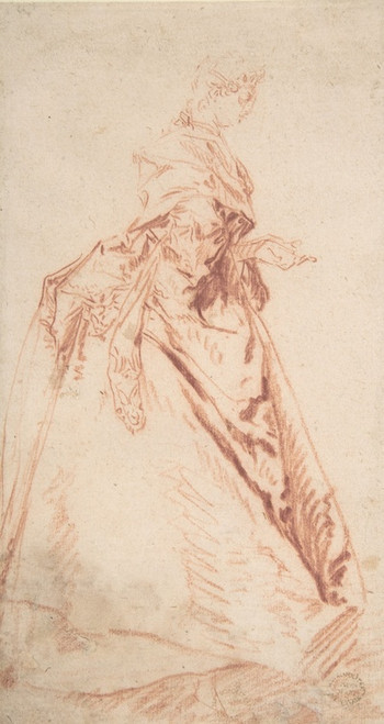 Digital Print - Standing Woman Facing Right by Nicolas Lancret