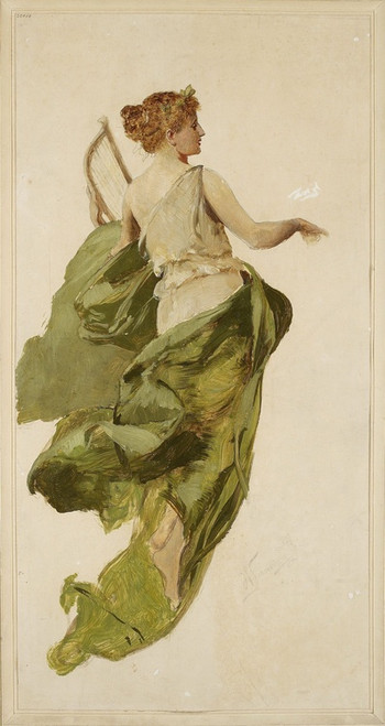 Digital Print - Allegory of Music, sketch for the project of the stage curtain of the Sowacki Theatre in Krakw by Henryk Siemiradzki