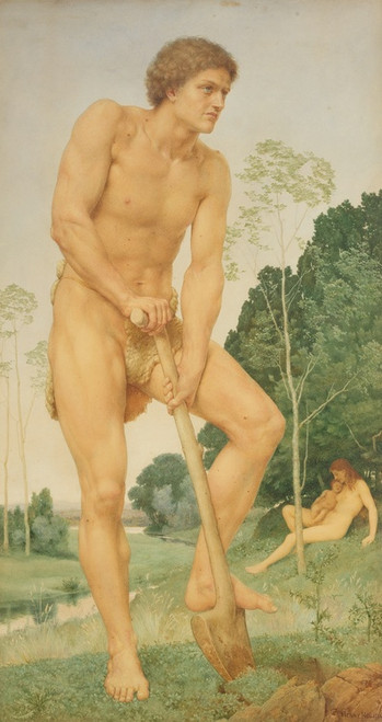 Digital Print - Adam. 'In the sweat of thy face shalt thou eat bread' by Henry Holiday