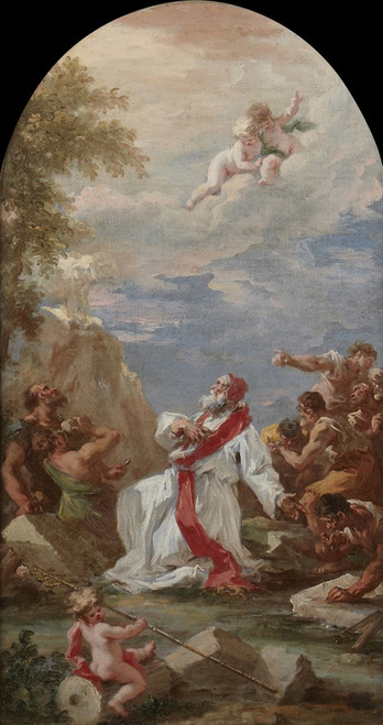 Digital Print - Pope Clement I Praying for Water by Giovanni Antonio Pellegrini