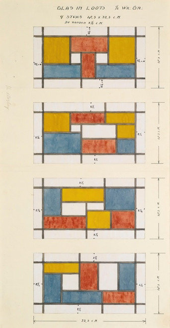 Digital Print - Design For A Stained Glass Window by Theo van Doesburg