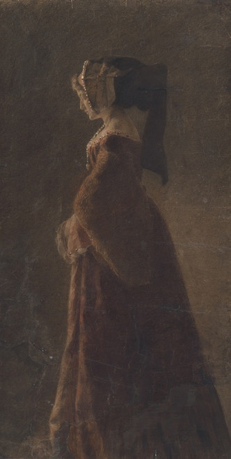 Digital Print - Portrait of a lady with a veil by Jozef Hanula