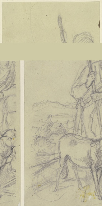 Digital Print - Sherpherd with sheep by Jakob Becker