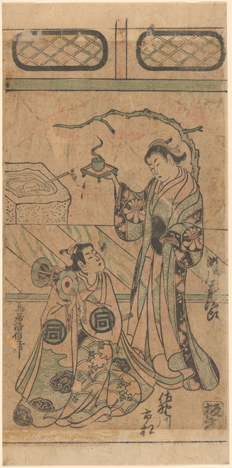 Digital Print - One of Three Theater Scenes by Torii Kiyonobu I