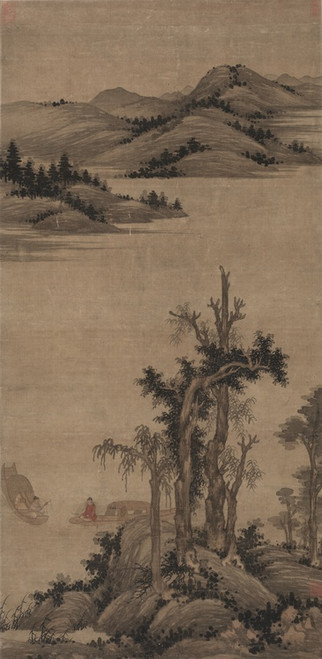 Digital Print - Fishermen-Hermits in Stream and Mountain by Zhao Yong