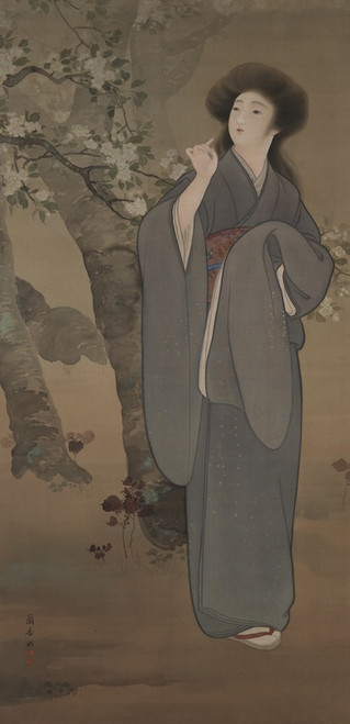 Digital Print - Woman under a CherryTree by Kawasaki Rank