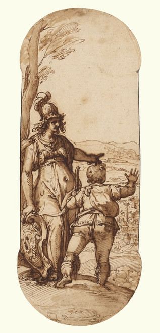 Digital Print - Pallas Athena Shows Taddeo the Prospect of Rome by Federico Zuccaro