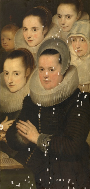 Digital Print - Wife of the donor with five daughters by Cornelis de Vos