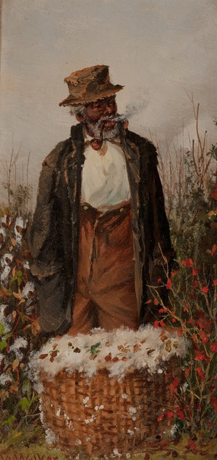 Digital Print - Man in Cotton Field by William Aiken Walker