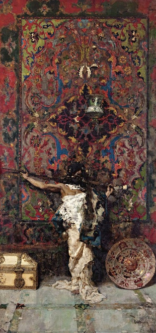 Digital Print - Arabe Delante De Un Tapiz (Arab Before a Tapestry) by Mariano Fortuny Marsal