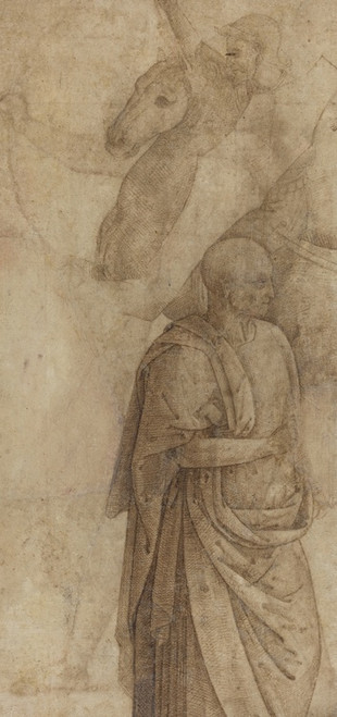 Digital Print - Rider and Standing Draped Man, after the Antique (verso) by Style of Pietro Perugino