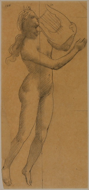 Digital Print - Femme nue tenant une lyre by Pierre Puvis de Chavannes