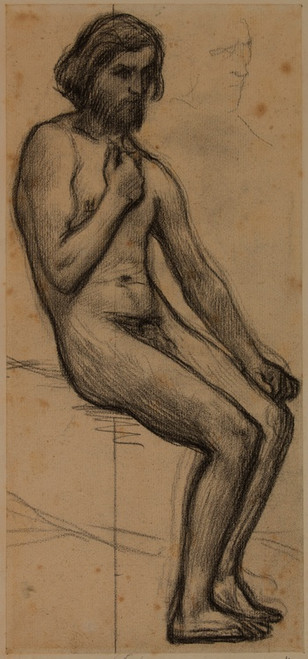 Digital Print - Homme nu assis by Pierre Puvis de Chavannes