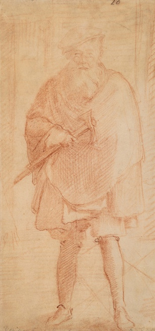 Digital Print - A bearded man holding an ax (Venetian executioner) by Italian School