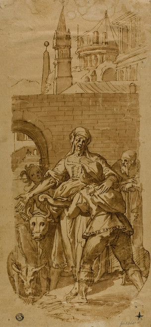 Digital Print - Taddeo Zuccaro at the Entrance to Rome, Greeted by Servitude, Hardship, and Toil by After Federico Zuccaro