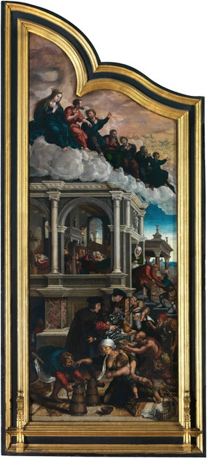 Digital Print - Three Acts of Mercy; Giving the Thirsty to drink, Visiting the Sick and Sheltering Strangers by Bernard van Orley