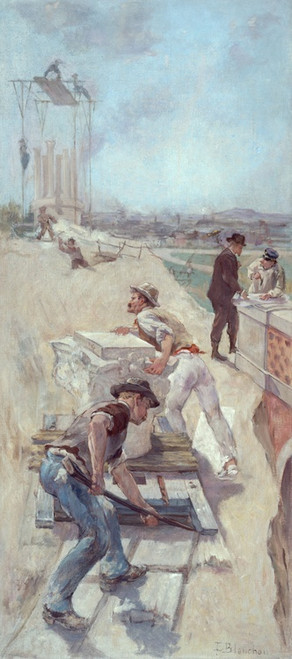 Digital Print - Travaux d'tablissement d'un square by Emile-Henri Blanchon