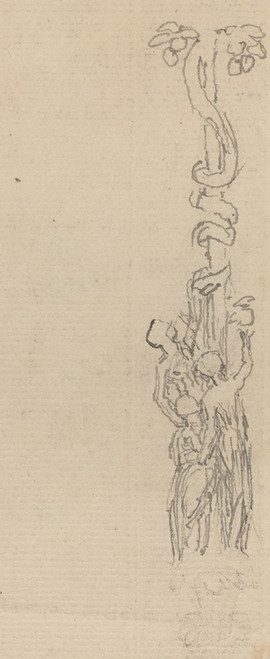 Digital Print - Design for a Candelabrum Representing the Three Graces Gathering the Apples of Hesper by John Flaxman